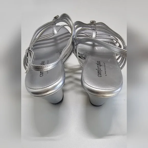 Women's Silver Strappy Sandals Sz 11 - Picture 3 of 5